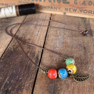 ✨BOHO CERAMIC BEAD NECKLACE/WRAP BRACELET✨